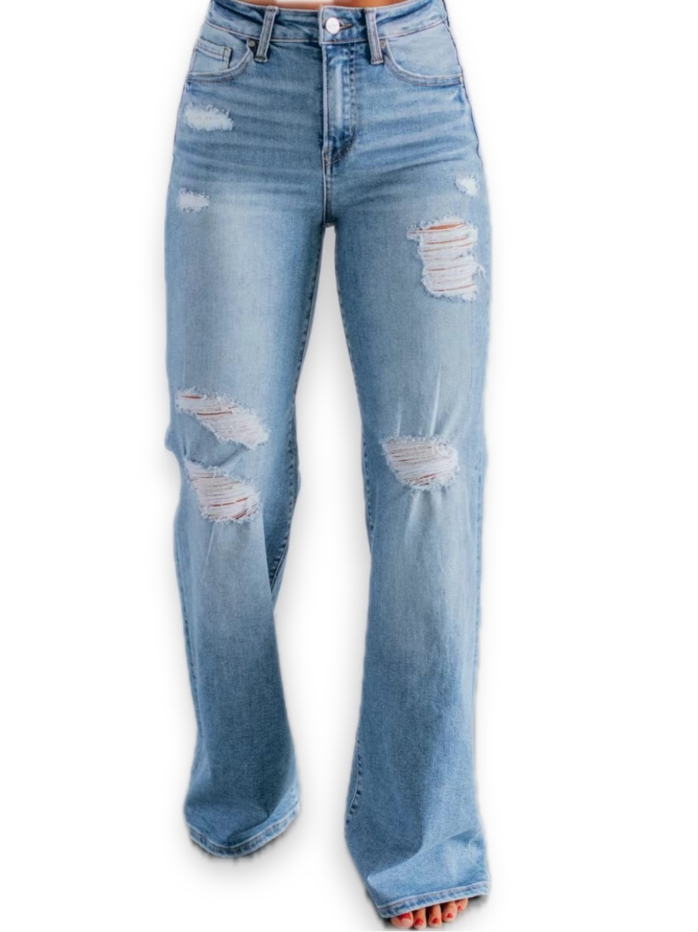 Risen Kimora Distressed Wide Leg Jean